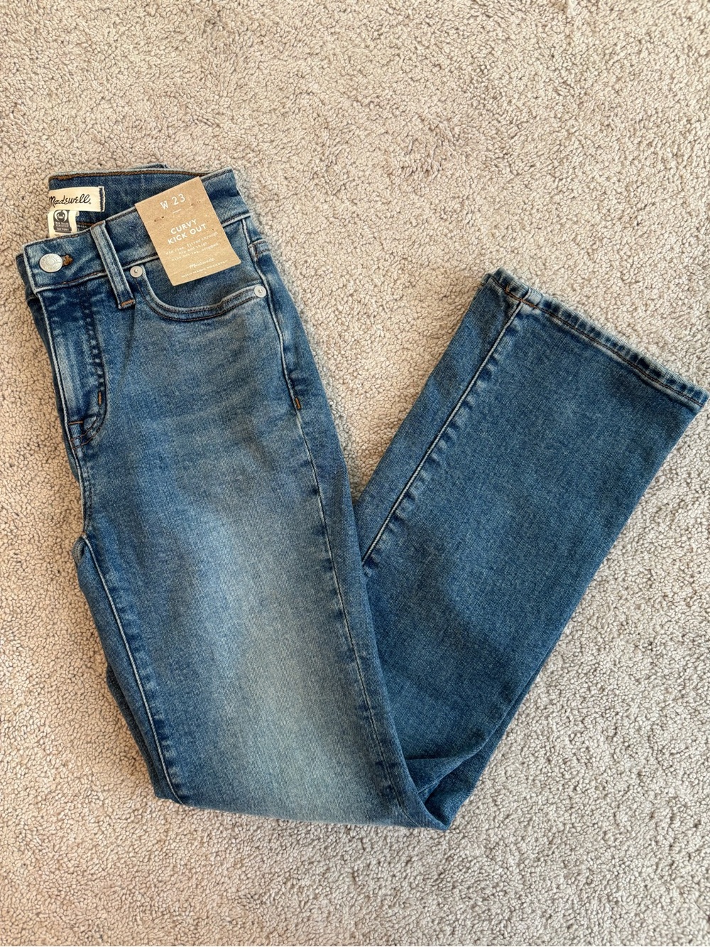 Madewell Curvy Kick Out Jeans, Size 23, NWT